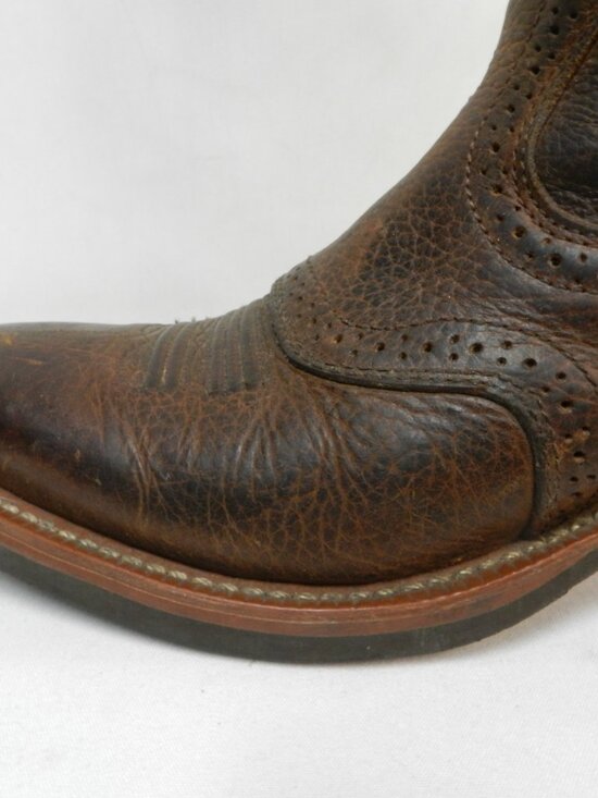 Ariat Men Size 9 M Leather Heritage Roughstock Cowboy boots embroidered brown main image 4